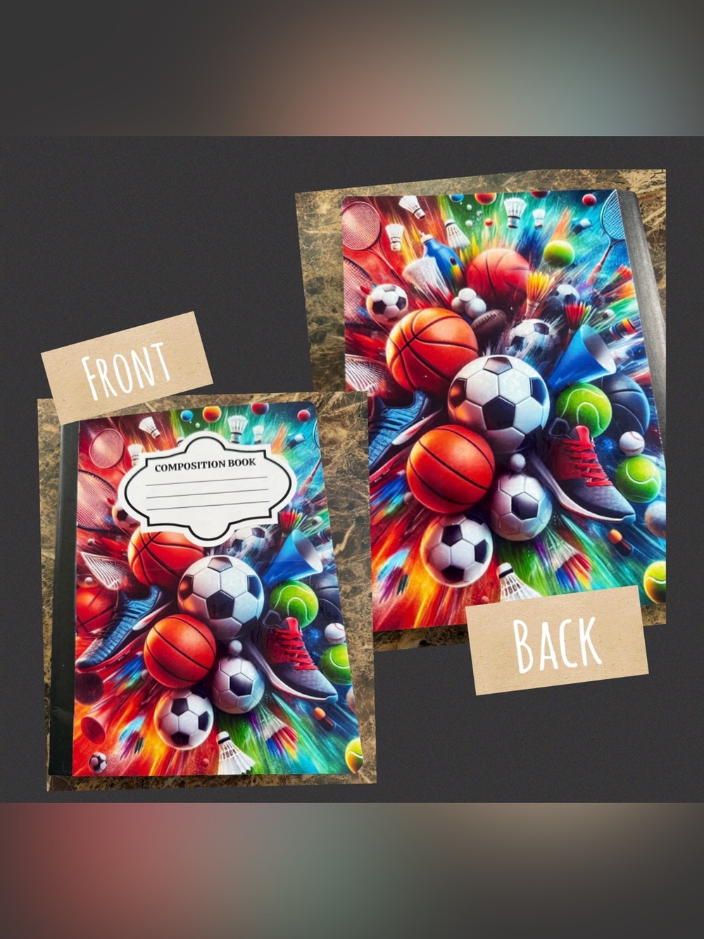 Multi-Color Sports Composition Book for Kids